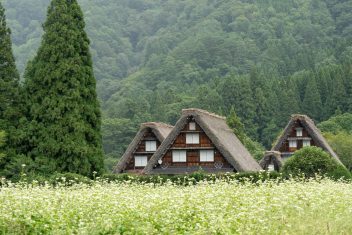 Shirakawa-go — Japón Rascacielos y Tatamis con Hong Kong